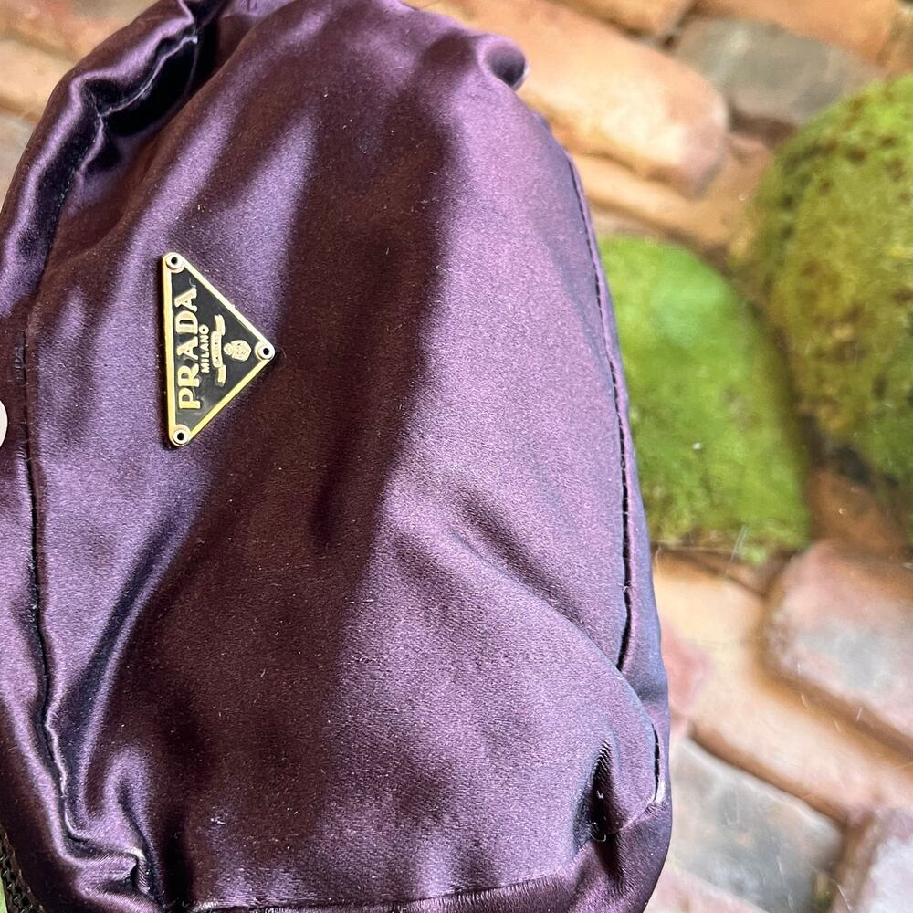 PRADA Purple Satin Pouch - Picture 9 of 11